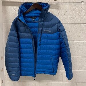 Eddie Bauer Men’s Two-Tone Light Weight Blue Down Jacket